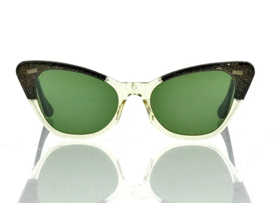 $49.90 • Buy Vintage WILLSON Black Clear Transparent Cat Eye Sunglasses USA