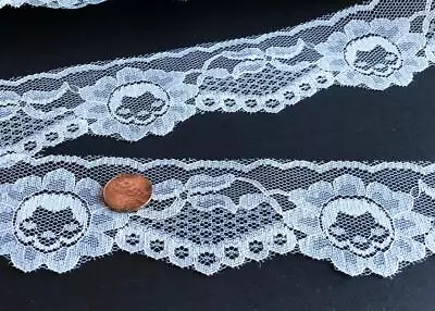 Vintage 2  Wide Lace Trim 8 Yards Sewing Crafts White Lot 8 • $7.48