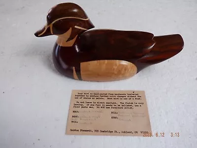 Wood Duck Hand Carved 7 Woods Signed Full Size By GORDON STENNETT 1988 • $149.99