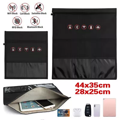 Faraday Bag RFID Signal Blocking Shielding Pouch Large Laptop Case Small / Large • £10.26