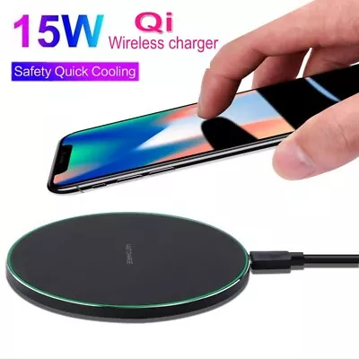 15W Qi Wireless Charger Pad Fast Charging For IPhone 13 12 11 Pro Max XS Samsung • $9.84