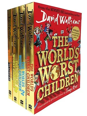 David Walliams World's Worst Children 4 Books Collection Set Paperback NEW  • £26.40
