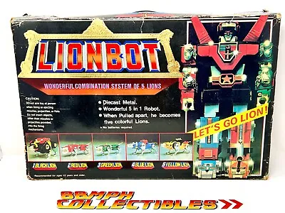 1980's LIONBOT Vintage Die-Cast Metal Combo Robot - Voltron-like - CONTENTS NEW • $379.95