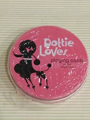 Vintage Playing Cards New Poodle Dottie Loves Deck Of Cards 54 Round In Tin NIP • $12