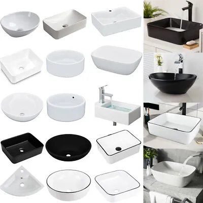 Bathroom Cloakroom Vanity Ceramic Wash Basin Sink Countertop / Wall Mount Modern • £30.50