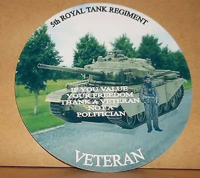 5th Royal Tank Regiment Veteran  9cm Vinyl Sticker Personalised.. • $6.22
