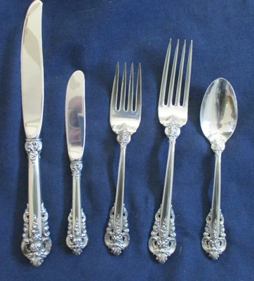 $169.99 • Buy Wallace Grand Baroque Sterling Silver Silverware Place Setting Of 5