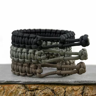 £6.49 • Buy Mad Max Style Adjustable Paracord Survival Bracelet  - Black, Foliage, Gun Grey