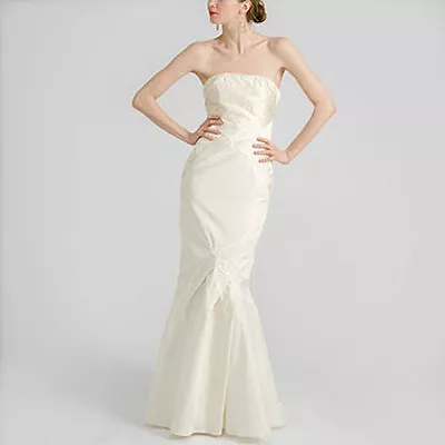 Nicole Miller Silk Floral Embroidery Wedding Bridal Gown Dress 4 $3080 Oa0005 • $300