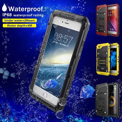 For IPhone 7 8 6s Plus XR Case Metal Waterproof Shockproof Heavy Duty Hard Cover • $24.90