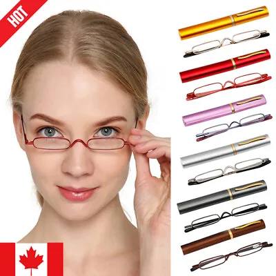 Slim Mini-Reading Glasses Pocket Retro Readers With Case 1.0/1.5/2.0 2.5/3.0/4.0 • $4.62