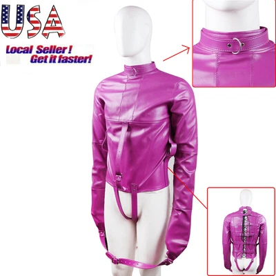 $39.99 • Buy Adjustable PU Leather Asylum Straight Jacket Harness Long Sleeves Clubwear Woman
