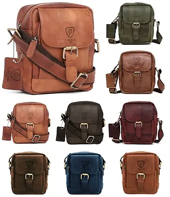 Mens Leather Satchel Designer Ladies Shoulder Cross Body Bag Messenger Travel • $55.02