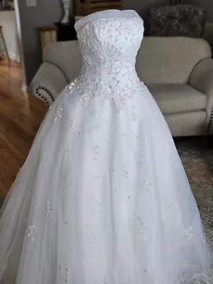 Morilee Strapless Ballgown Wedding Dress Size 6 • $125