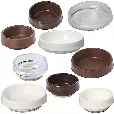 £5.79 • Buy CASTOR CUPS Furniture Laminate Floor Sofa Chair Leg Cap Protector CHOOSE SIZE