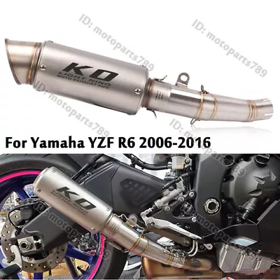 For Yamaha YZF R6 2006-2016 Motorcycle Exhaust Mid Link Pipe Slip On Muffler 60 • $114