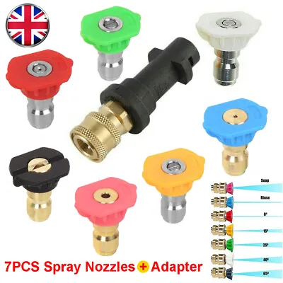 Pressure Washer Lance Spray Wand 7 Nozzle +Adapter For Karcher K2 K3 K4 K5 K6 K7 • £10