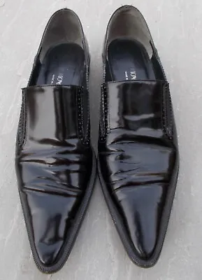 £20 • Buy Emporio Armani Women's Black Patent Leather Point Toe Flat Shoes  EU38 UK5
