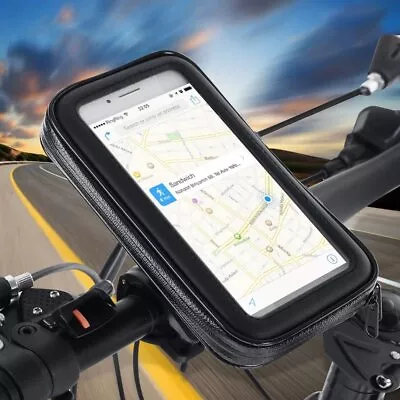 Motorcycle Bike Handlebar Holder Mount Waterproof Bag Case For Mobile Phone GPS • £9.95