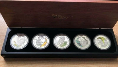 $359 • Buy 2010 1oz $1 Silver Proof 5 Coin Set - Discover Australia - The Dreaming Series