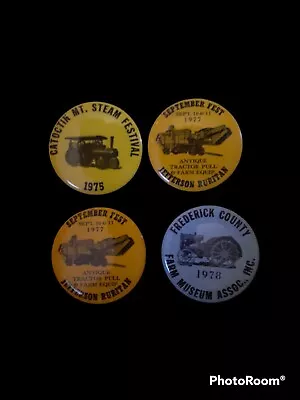 Vintage Pinback Buttons Frederick Co. Maryland Antique Tractor Steam Farm Museum • $9.99