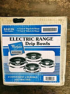 Set 4 Vintage Whirlpool Electric Range Drip Bowls  1992 + Box 6   8   Bowls Only • $29.99