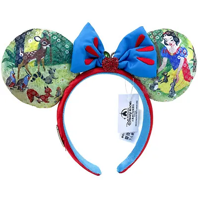 DisneyParks 100 Decades Snow White Minnie Mouse Blue Bow Ears Headband Ears • $16.11