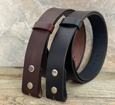 Handmade Men's Belt Strap Full Grain Leather Without Buckle • $22.99