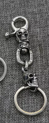 B21 Men's Keychain Skull Sterling Silver 925 Model C • $338.08