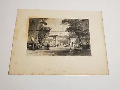 Bazaar Of The Fig Tree Algiers C. 1839 Engraving T Allom • $9.95