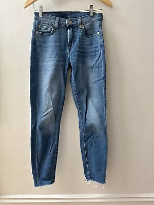 7 For All Mankind Blue Skinny Stretch Jeans Size 25 VGC • $20