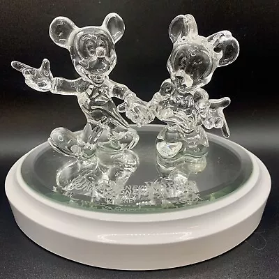 Disney Mickey And Minnie Walking Arribas Brothers Crystal Glass Figurine • $79.99