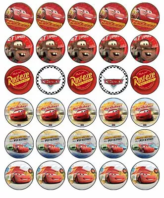 Lightning McQueen Cake Topper Edible Birthday Cupcake Decorations #01 • £6.17