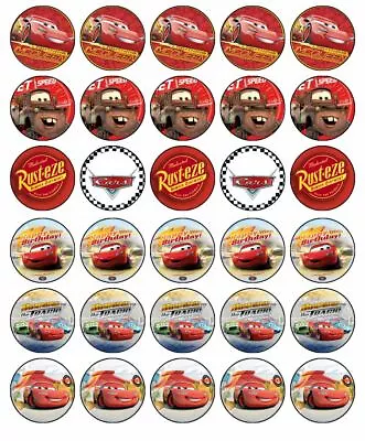 £7.54 • Buy Lightning McQueen Cupcake Toppers Edible Wafer Paper Cake Decorations 30 #1