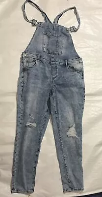 Maurices Woman's Jean Bib Overall's Distressed Size 14 Regular • $20