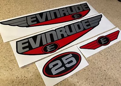 Evinrude 25 HP Vintage Outboard Motor Decals Die-Cut Vinyl + FREE Shipping! • $36