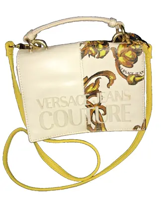 Versace Jeans Couture White Yellow Strap Crossbody Bag • $139