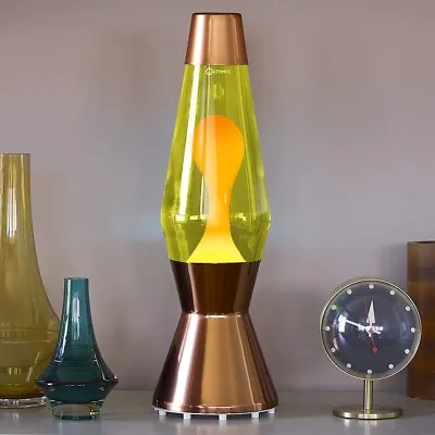 Lava Lamp Mathmos Copper Yellow Orange Rose Gold Home Decoration Bedside Retro • $151.68