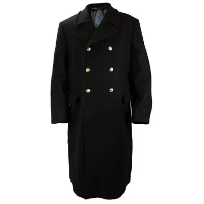 Original Russian Armed Forces Naval Wool Greatcoat -Black- Real Military Surplus • £82.95