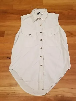 £4.76 • Buy The North Face Size Small S-P Vest Button Front Top Sleeveless Cream
