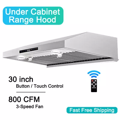 30 Inch Under Cabinet Range Hood Kitchen Vent Touch/Button Control W/LEDs New • $184.99