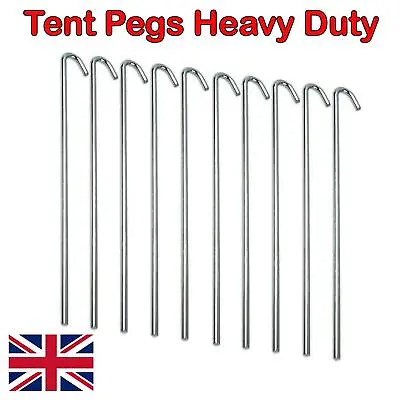 £2.99 • Buy 10/20/50/100 Heavy Duty Galv Steel Tent Pegs 3x150mm Metal Camping Ground Sheet
