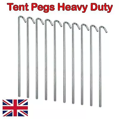 10/20/50/100 Heavy Duty Galv Steel Tent Pegs 3x150mm Metal Camping Ground Sheet • £2.99