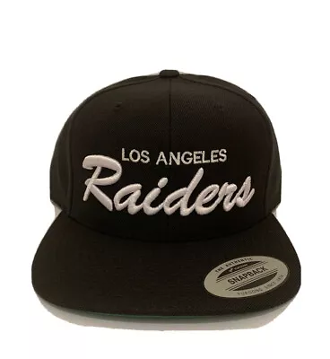 Los Angeles LA Raiders Script Classic Snapback Cap Hat Adjustable Black • $28.88