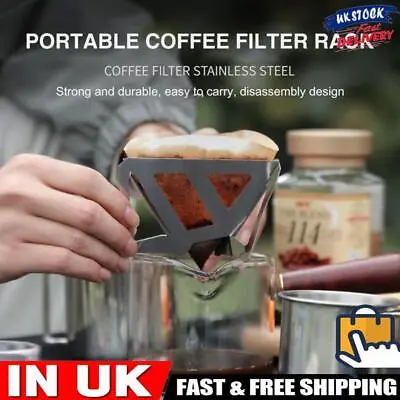 Coffee Filter Portable Stainless Steel Holder Funnel Baskets Coffee Cup Dripper • £6.99