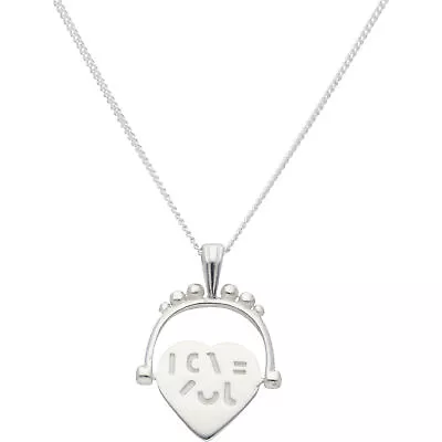 New Sterling Silver I Love You Spinner Heart & 18  Necklace 455mm(18 ) Silver... • $47.83