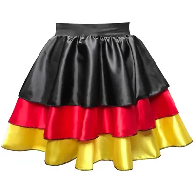 Ladies MEXICAN Fancy Dress Costume TIER SATIN SKIRT Cinco De Mayo DAY Of DEAD • £17.99