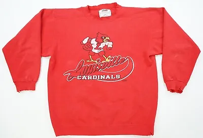 Rare Vintage TEAM EDITION Louisville Cardinals Crewneck Sweatshirt 90s Red SZ L • $34.99