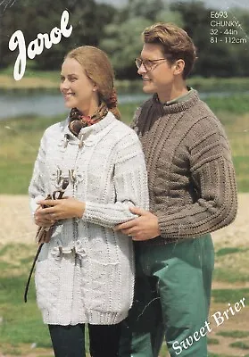 £1.75 • Buy Jarol 693 Chunky Knitting Pattern Man Woman Sweater Long Jacket Duffle Coat