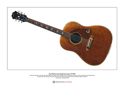 Paul McCartney's Epiphone Texan Limited Edition Fine Art Print A3 Size • $23.36